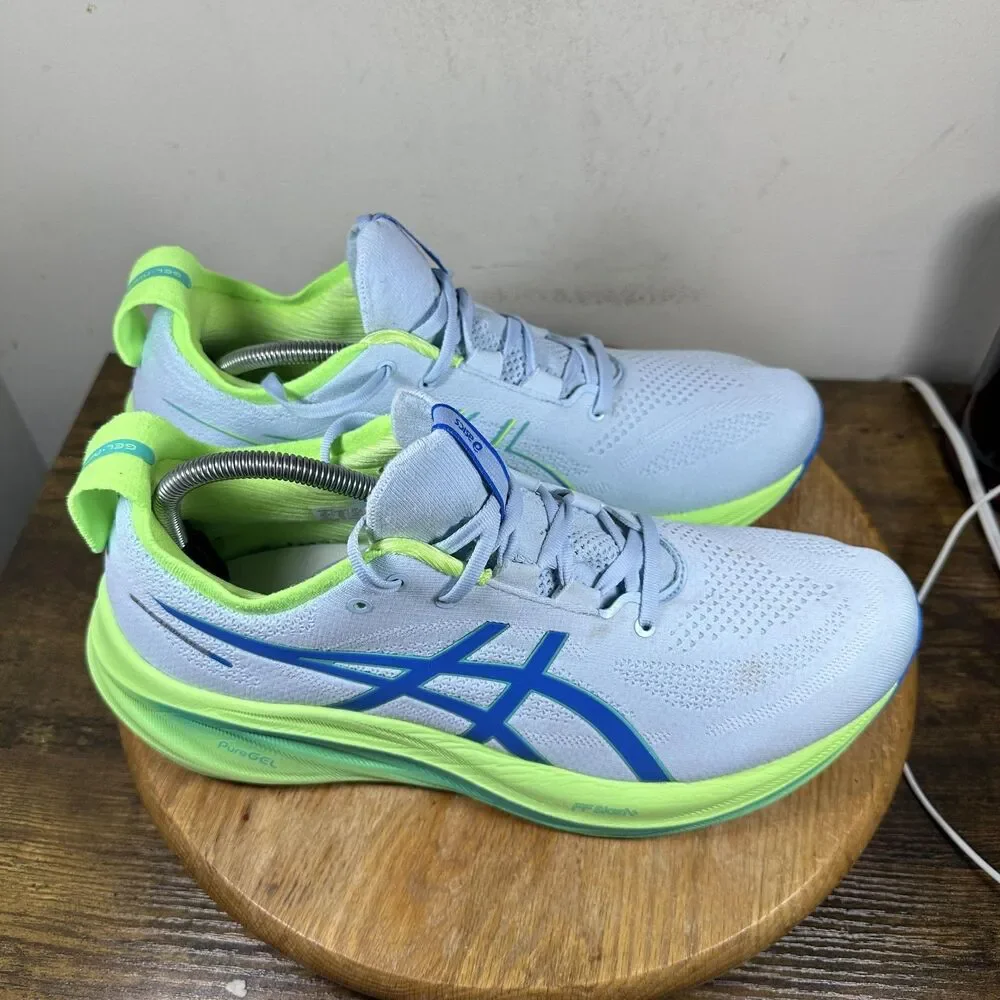 Asics Gel-Nimbus 25 Shoes Mens Size 11.5 Blue Green Running PureGEL 1011B847